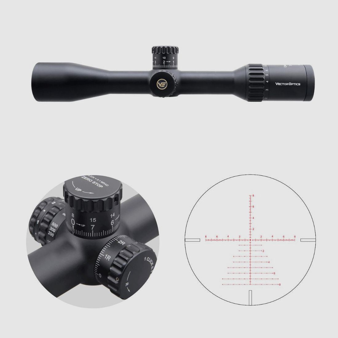 Vector Optics SCOM-T39 Continental x8 2-16×44 ED Tactical – 21mm Picatinny/Weaver