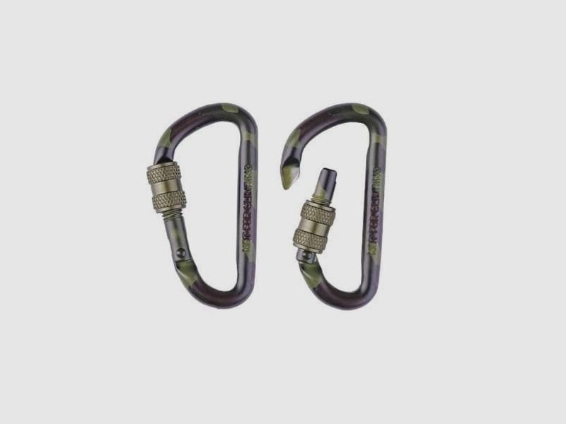 MIL-TEC 60 mm Tactical Woodland Karabiner-Set