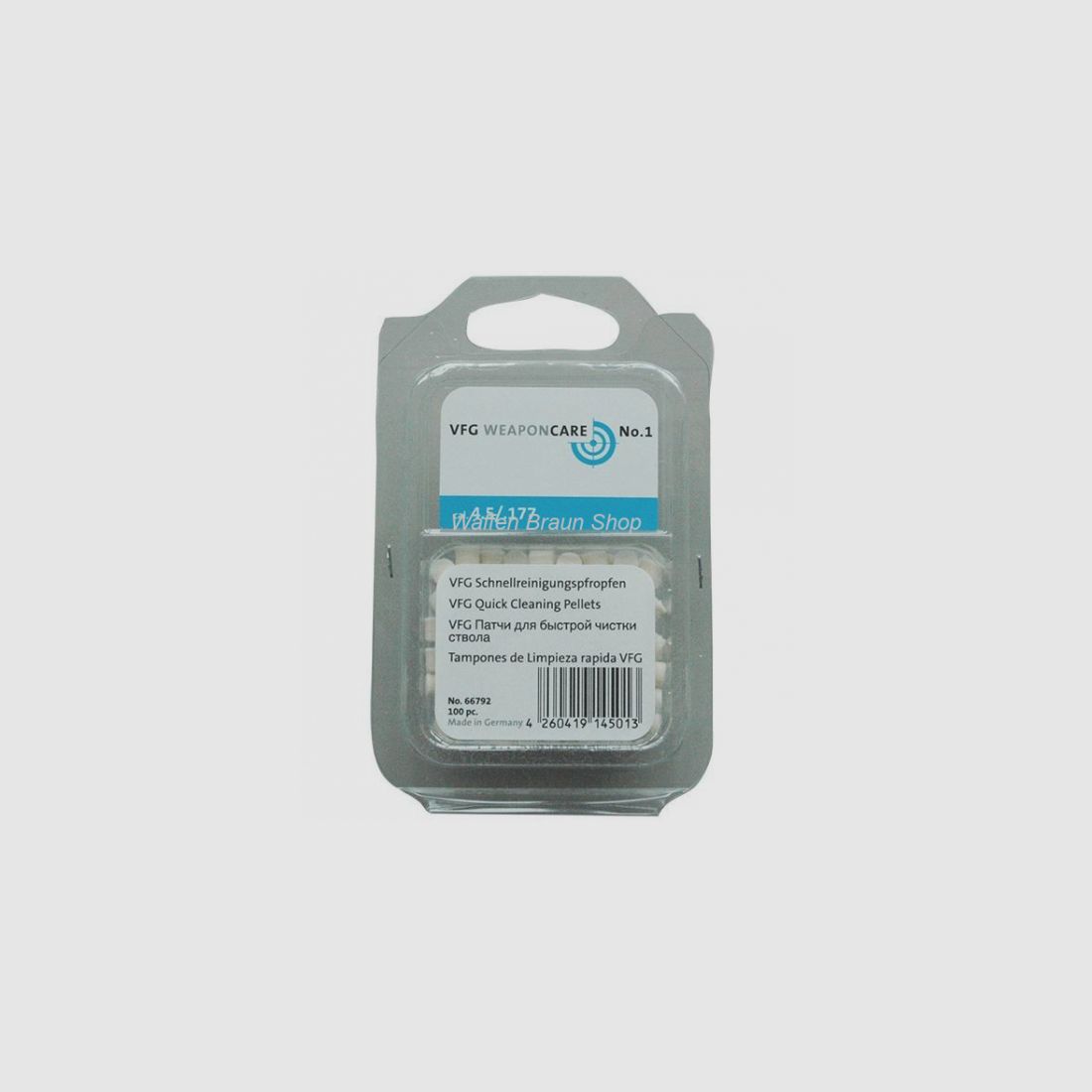 VFG-Schnellreinigungspfropfen, No. 66792, Kal. 4,5 mm