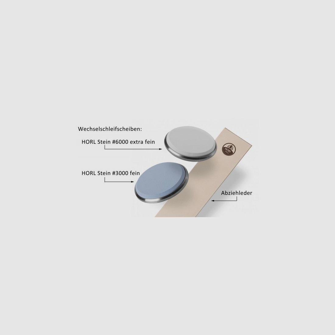 Pacchetto di affilatura Premium HORL (SET), disco abrasivo intercambiabile, cuoio per affilare