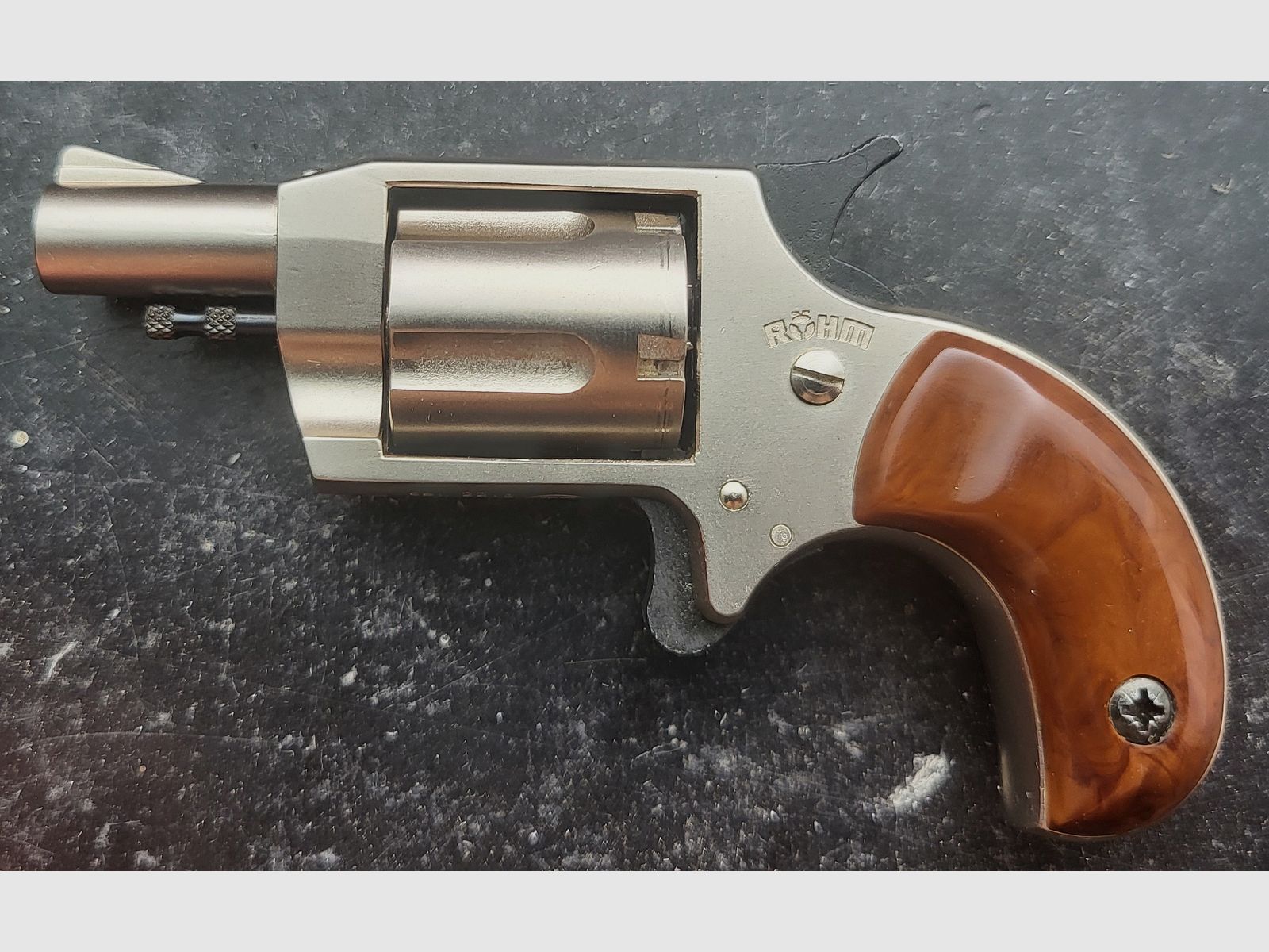Röhm Little Joe .22er Gas/Knallrevolver im Nickelfinish PTB 380