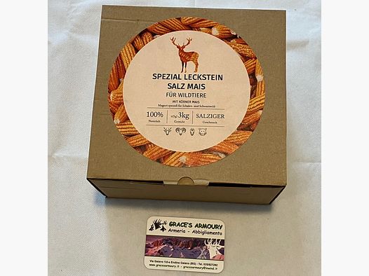 Attraktives Wildspezial Salzleckstein Mais