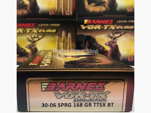 Barnes .30-06 Spr. TTSX-BR Lead-free 168 grain 20 pieces