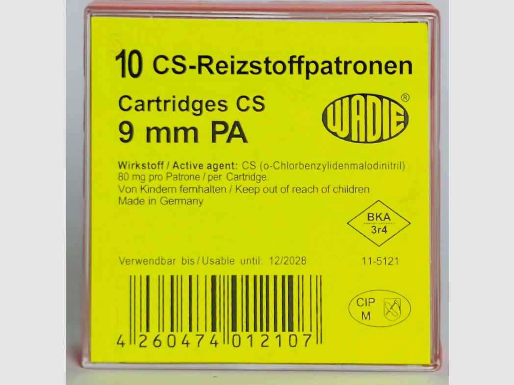 CS-Reizstoffpatronen 9mm P.A.K. für Pistolen 10 St.