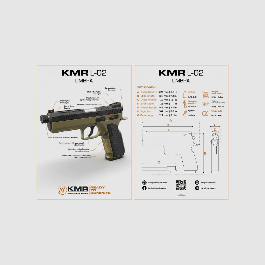 KMR L-02 UMBRA 5 ZOLL OR 9X19, Bild 3 von 3