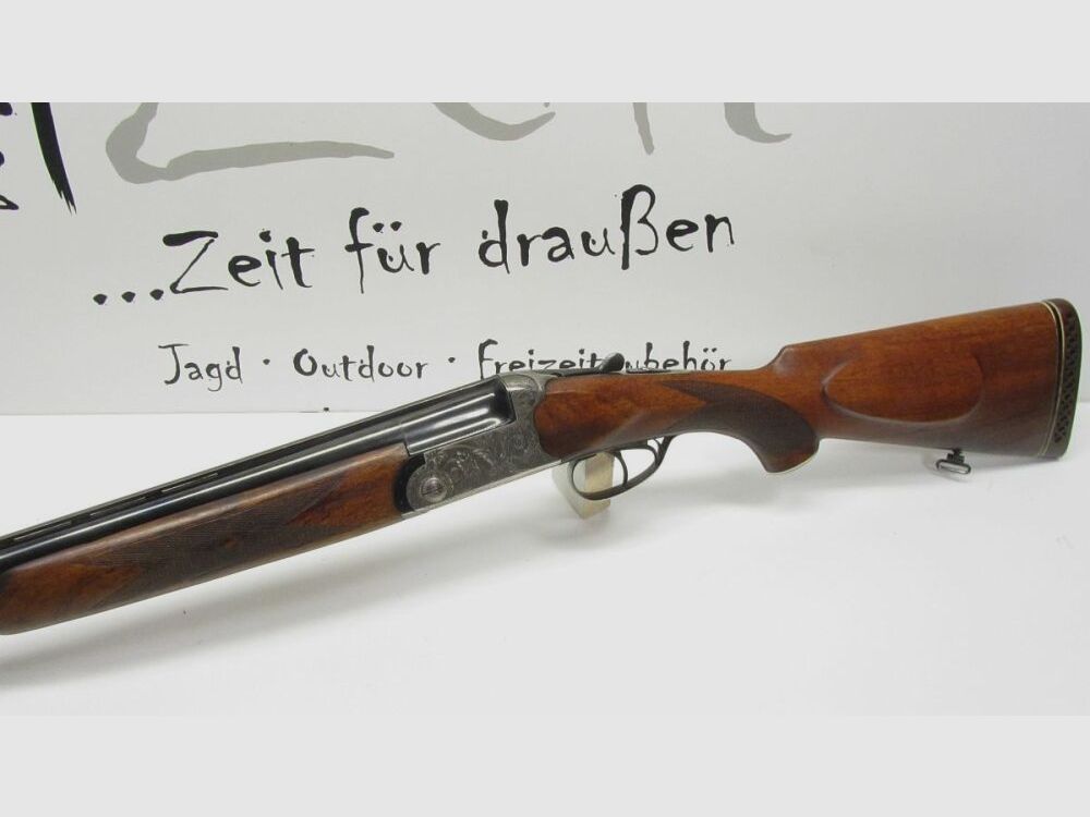 Bockdoppelflinte A.S.L. Italien Kal. 16/70, gravierte Basküle, Ejektor, Dop 16/70