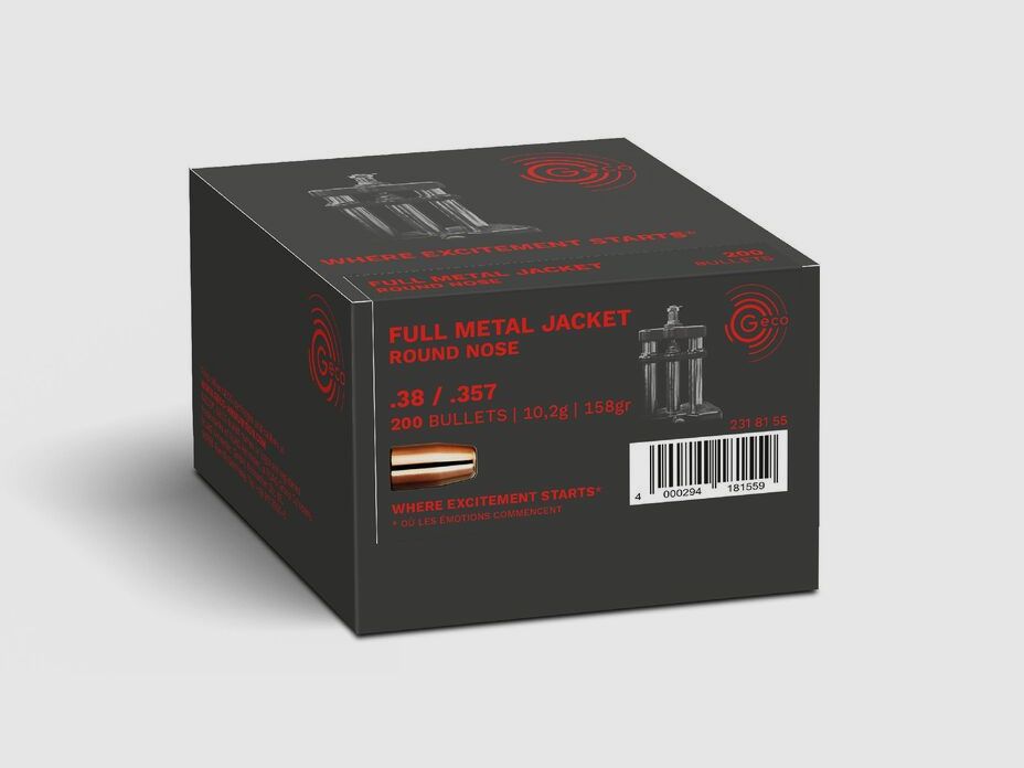 Geco Kogels – .357/9mm – FMJ – 158gr – 200 Verpakking, afbeelding 1 van 2