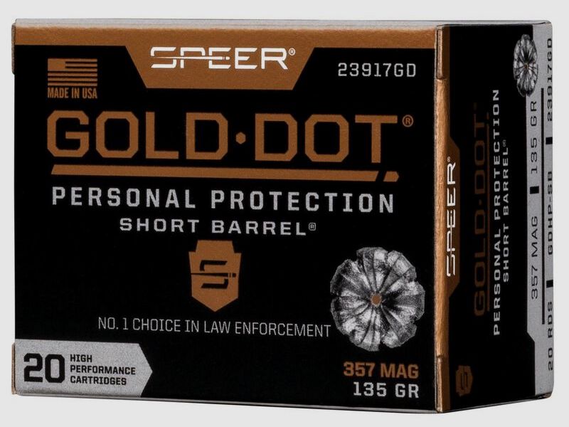 Speer Revolvermunition Gold Dot .357 Mag. 8,70g Gold Dot Hollow Point Short Barrel, Bild 1 von 3