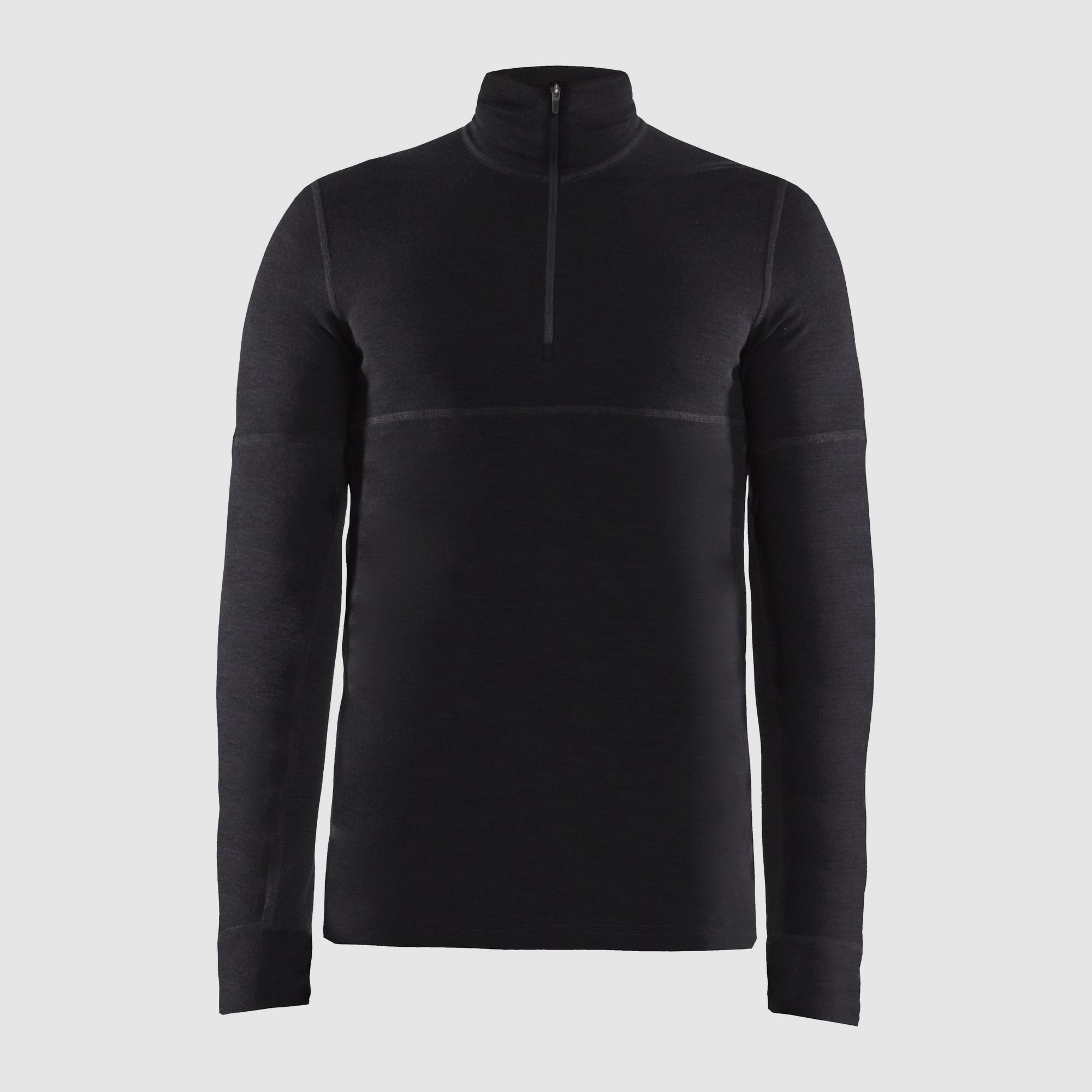 Craft Merino Zip-Up Basislaag voor Mannen, Zwart S