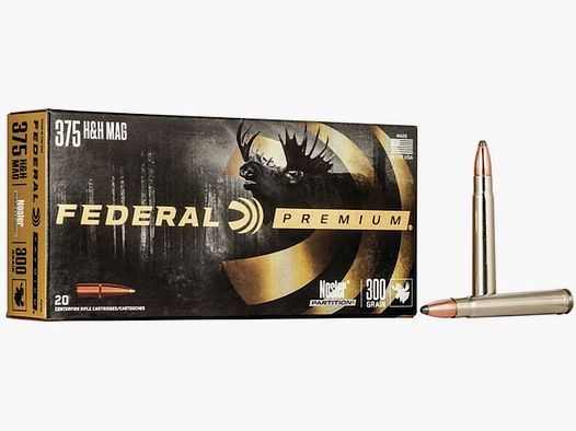 Federal Premium Nosler Partition .375 H&H Mag. 250GR 20 cartridges