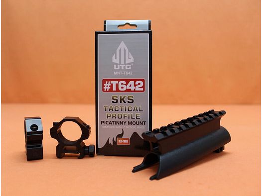UTG - Leapers Simonov SKS M43: UTG (MNT-T642) Montura de perfil alto Gen3 See-Thru/ Montaje Picatinny con anillas de 1