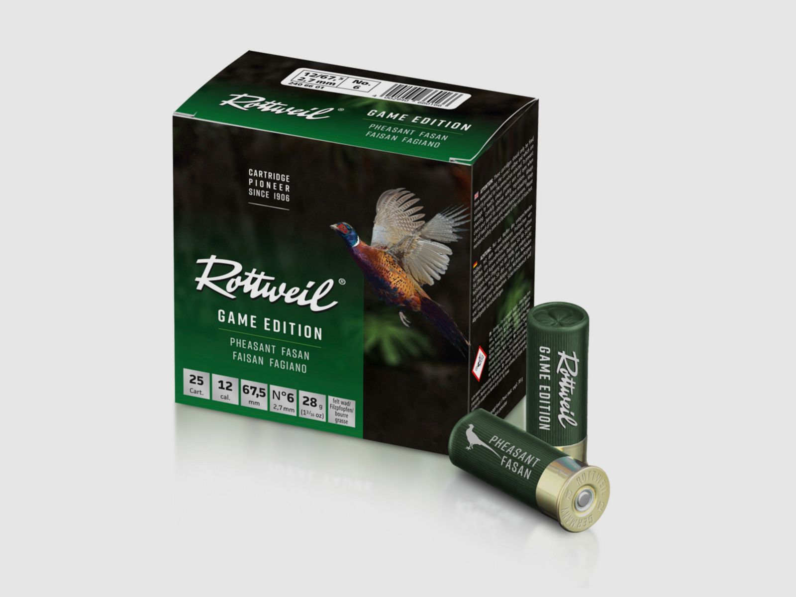 Rottweil 2406601 Game Edition Fasan 12/67,5 2,7 mm Schrotpatrone