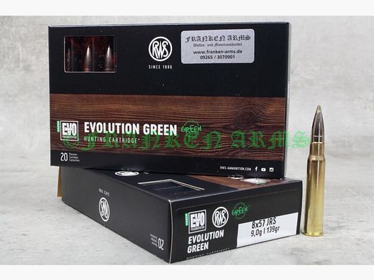 RWS	 Evo Green 8x57IRS 139gr. 9,0g 20 Stück Staffelpreise