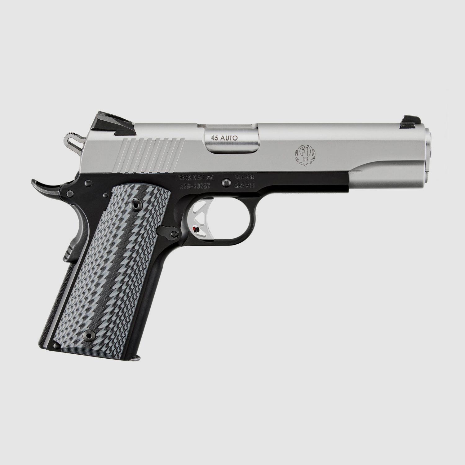 RUGER PISTOOL SR1911 LIGHTWEIGHT .45 AUTO 5"/12,7CM LOW-GLARE RVS
