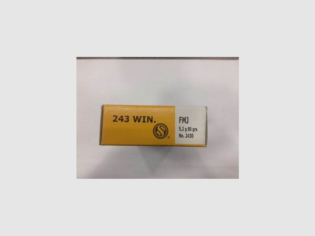 S&B CARICHE CAL 243 WIN FMJ 80 GR, immagine 1 di 2