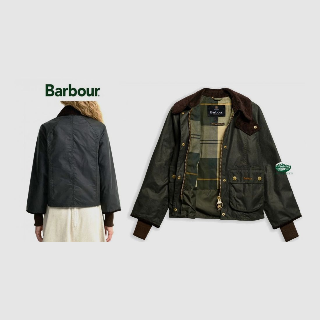 BARBOUR Beadnell Jacke im cropped Schnitt Farbe Salbei Damen, Bild 1 von 2