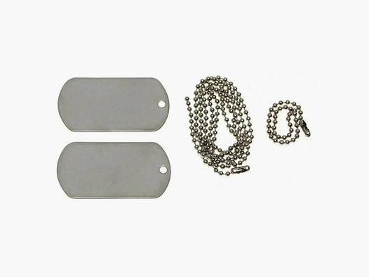 Placas de identificación MFH US con cadenas de acero inoxidable