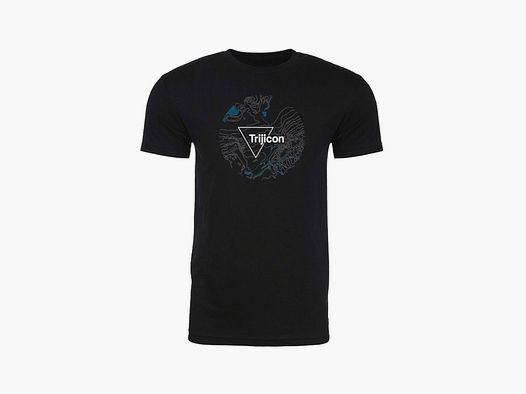 T-Shirt Topografico con Logo X-Large Nero