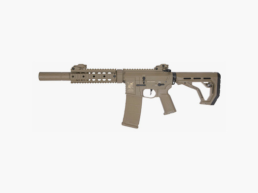 AR15 SilentOps 7 Inch CHARLIE EAGLE ETU Tan S-AEG Airsoft Geweer Vrij vanaf 18 Jaar | Delta Armory