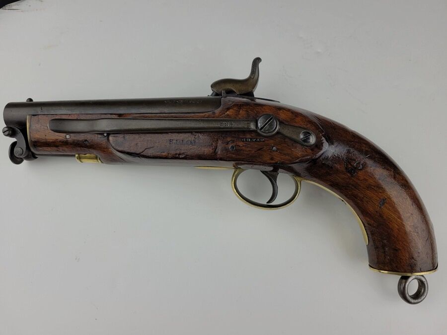 Rara pistola navale britannica modello 1849 a percussione – Arma del 1850 – Epoca vittoriana – Ottime condizioni, immagine 7 di 14
