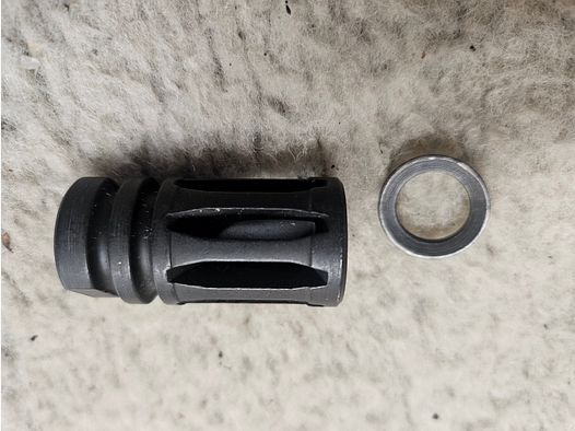 Compensateur de bouche 1/2 x28 M4 AR15 M16 Birdcage avec CrushWasher