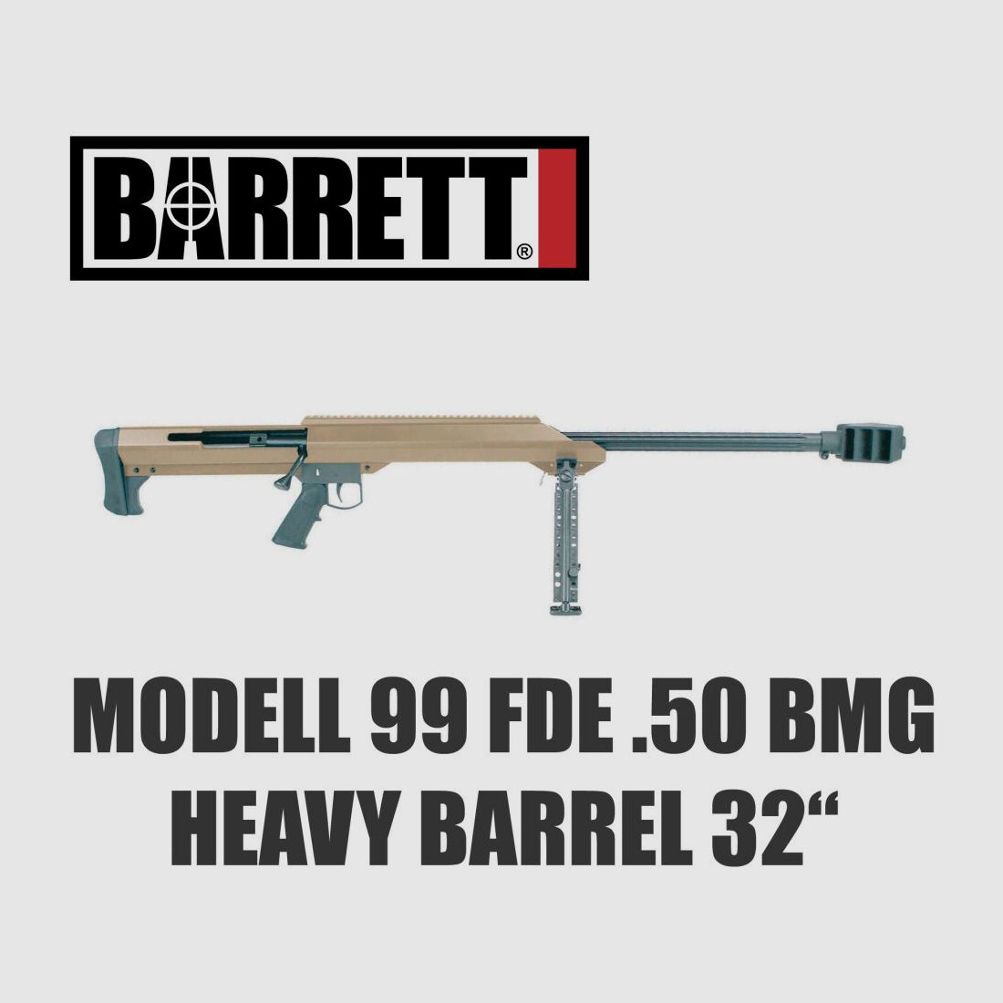 BARRETT single-shot rifle BARRETT model 99 in .50 BMG with HEAVY BARREL 32" in FDE - Flat Dark Earth