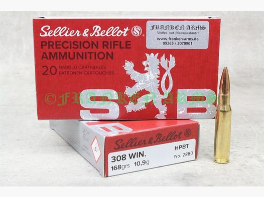 Sellier&Bellot OTM HPBT .308 Win. 168gr. 10,9g 20 stuks staffelprijzen
