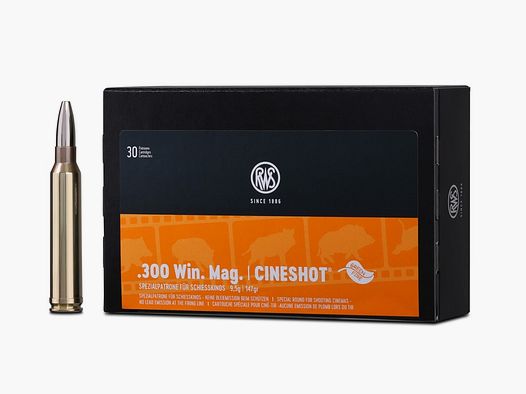 Cineshot .300 Win. Mag. Spezialpatrone für Schießkino 147 grs 50 Schuss
