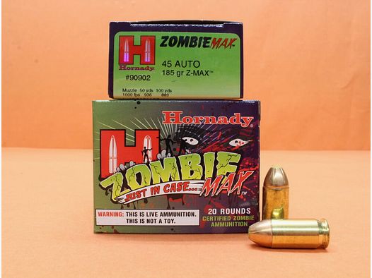 Hornady Patrone .45Auto Hornady 185grs Z-MAX (90902) VE 20 Patronen (ZombieMax) CriticalDefense/ 11,99g