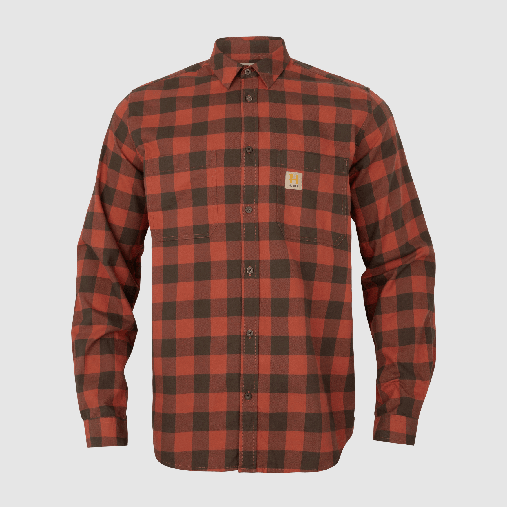 Härkila Scandinavian L/S Shirt Men Autumn Orange Check XXL