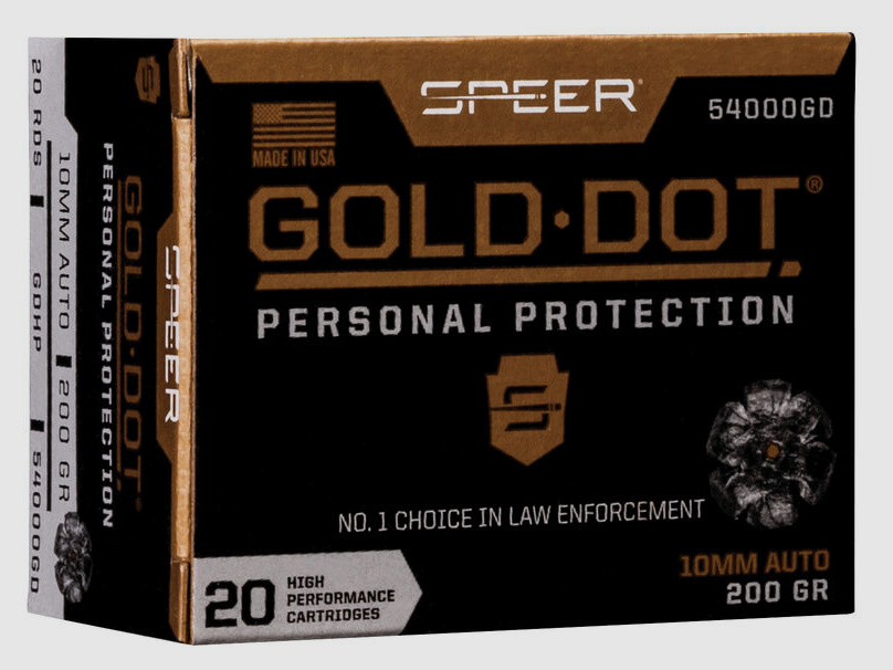 Speer Gold Dot Protezione Personale 10mm ACP 200GR GDHP 20 cartucce