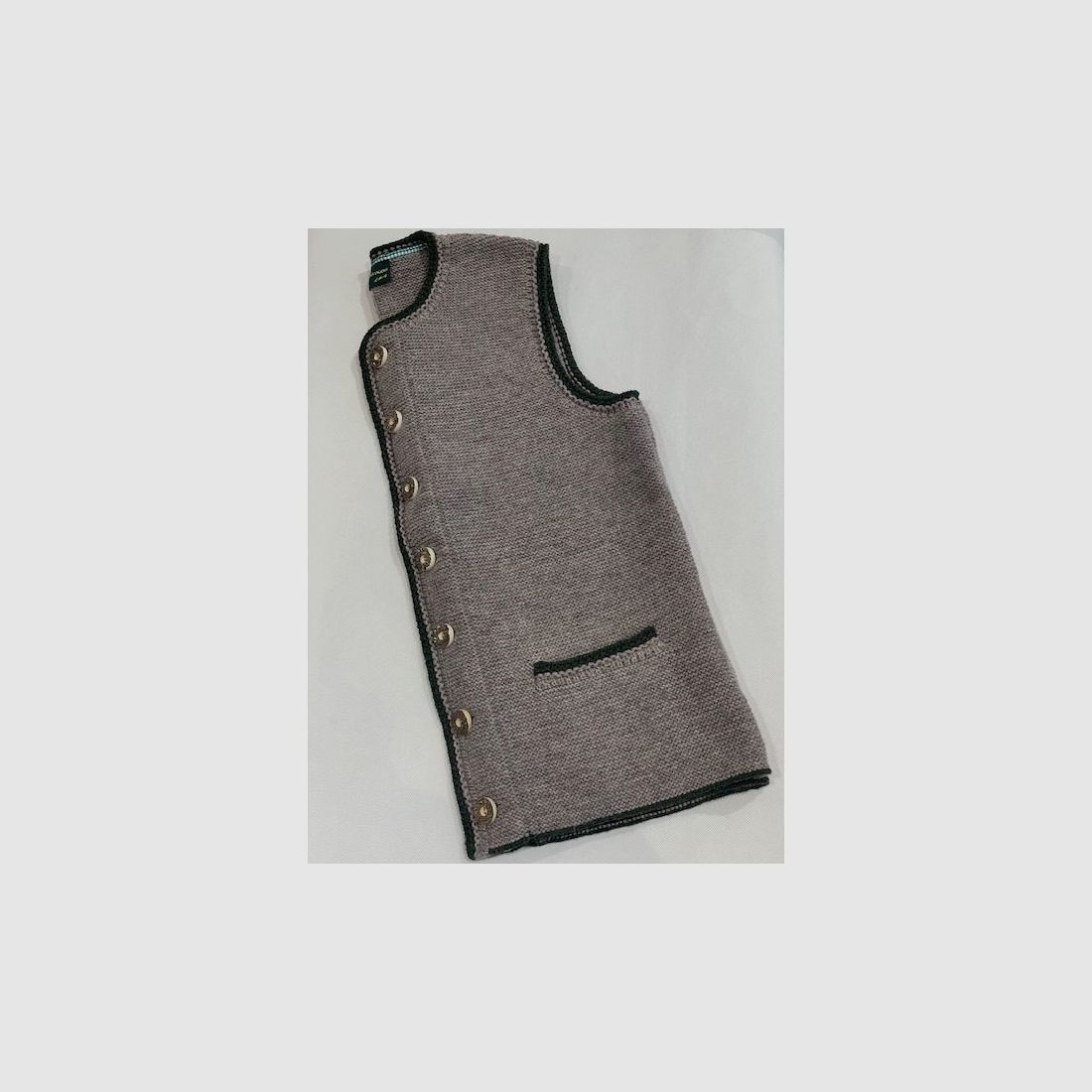 Klassische Herren Strickweste aus Merinowolle in Beige/Grün