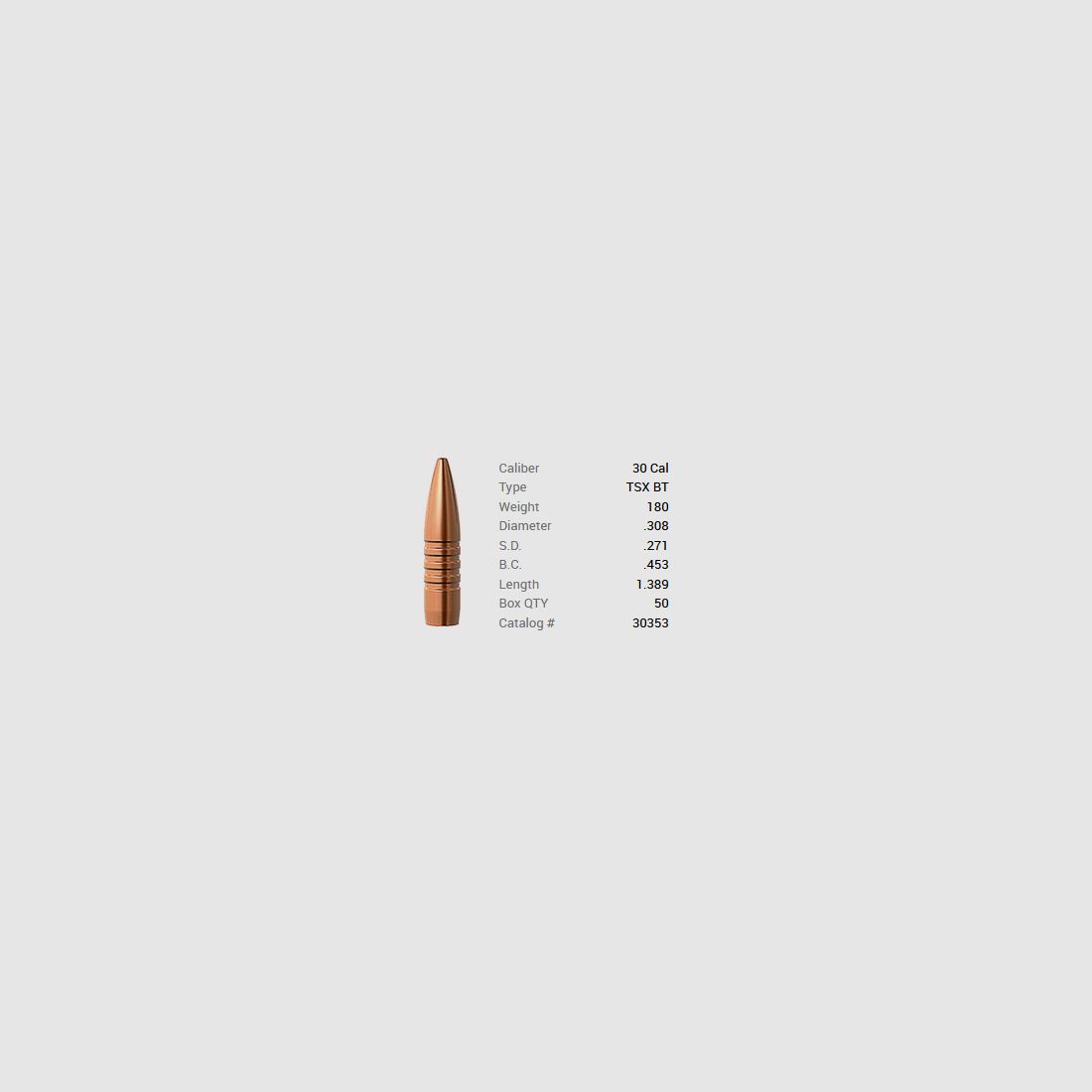 Barnes Geschoss .30/.308 180GR TSX BT 50 Stück