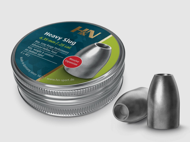 H&N Heavy Slug Diabolo, Hohlspitz, Kaliber 6,34 mm, 2,85 g, 44 gr, 100 StĂĽck