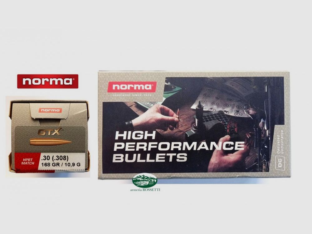 NORMA Geschosse GTX Kal.308 gr.168 HPBT Packung 100 St. 10677031