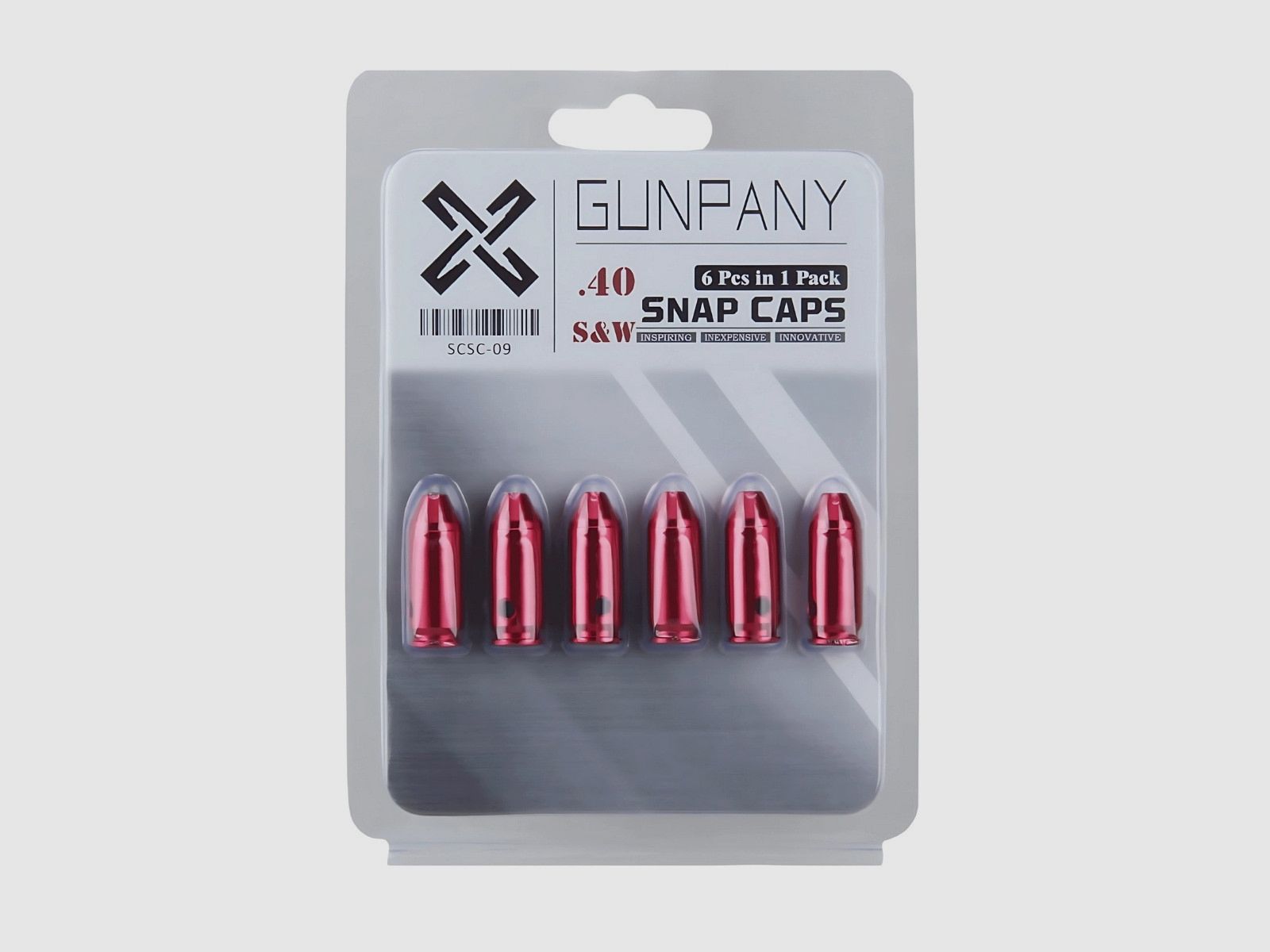 GunPany – Snap Caps – .40 S&W – Aluminium – 6 stuks – Rood – SCSC-09, afbeelding 5 van 5