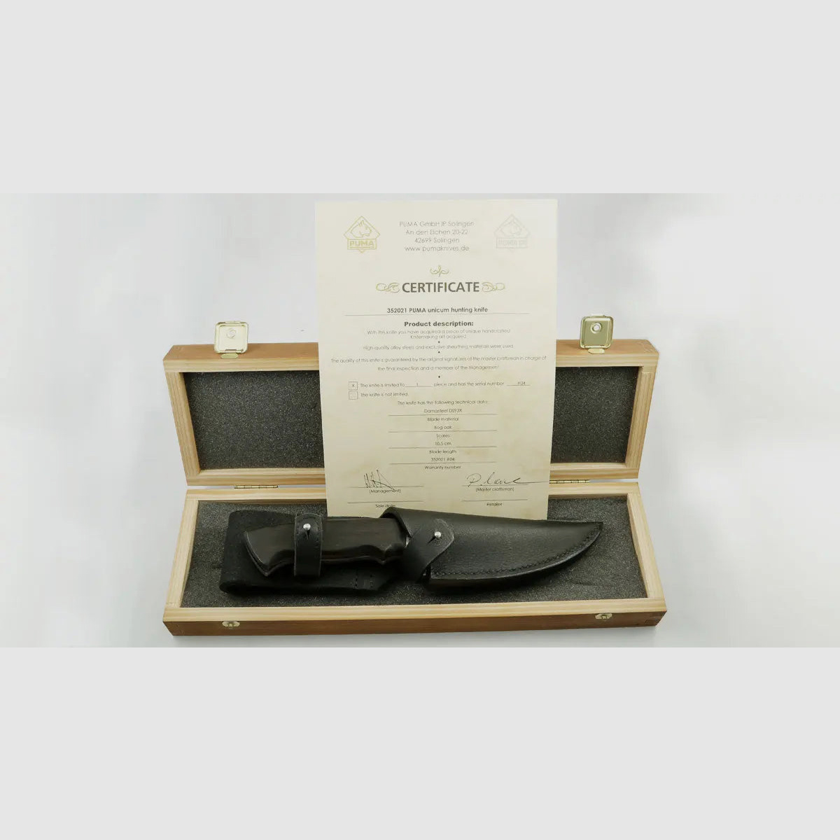 Cuchillo de caza PUMA unicum, roble de turba, DS93X™, único