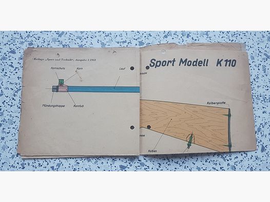 Haenel VEB Suhl Mod. K110   Beschreibung Bedienungsanleitung Luftpistole Luftgewehr KK Gewehr Co2 Pistole siehe Beschreibung. Preis ab