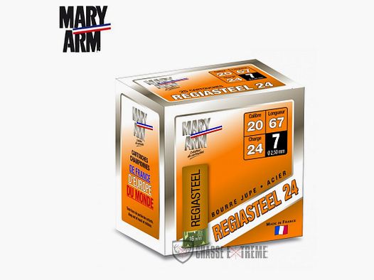 25 Cartouche MARY ARM Regiasteel 24Gr Cal 20/70 Pb 7