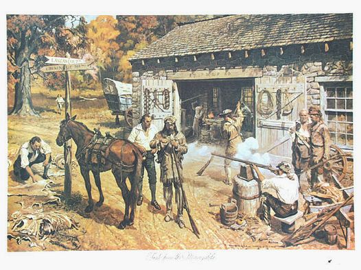 Art print trapper image, western image