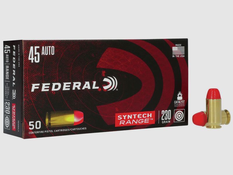 Federal Syntech Range .45 ACP 230GR SJFN 50 cartridges