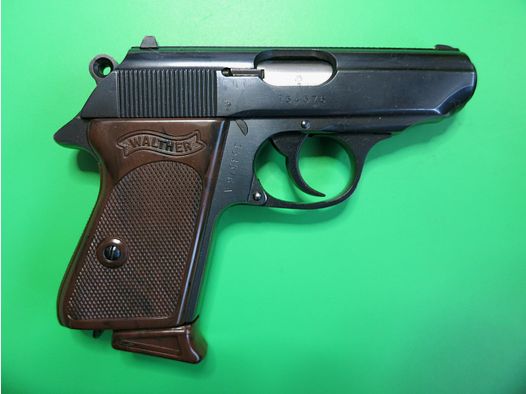 Halbautomatische Pistole, Walther PPK, Kal. 9 mm Kurz, braune Griffschalen       #74