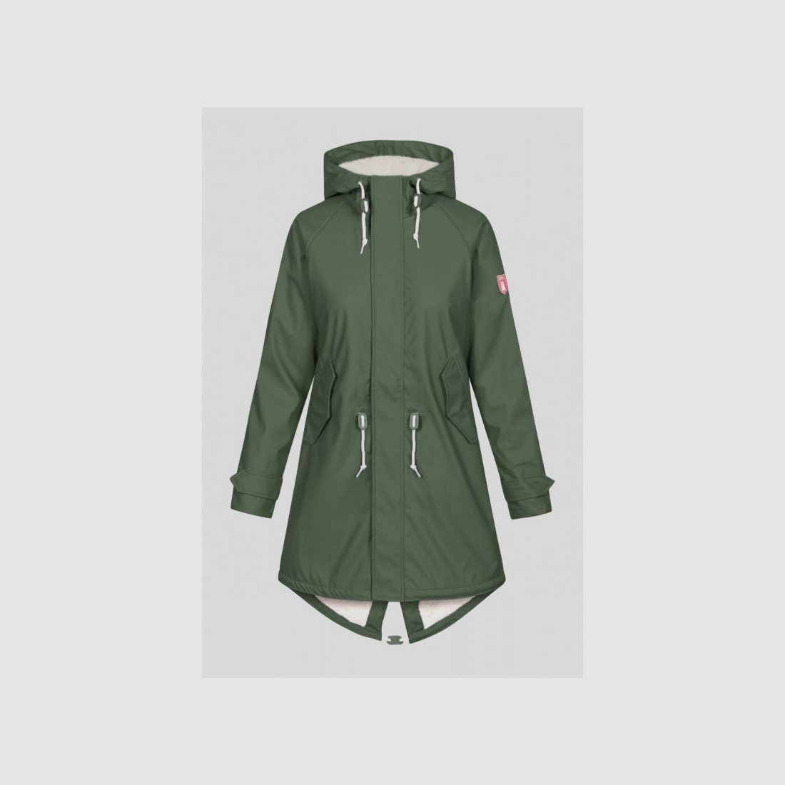 Derbe Damen Regenmantel Gefüttert Friese Tidaholm Oliv/Off White 44