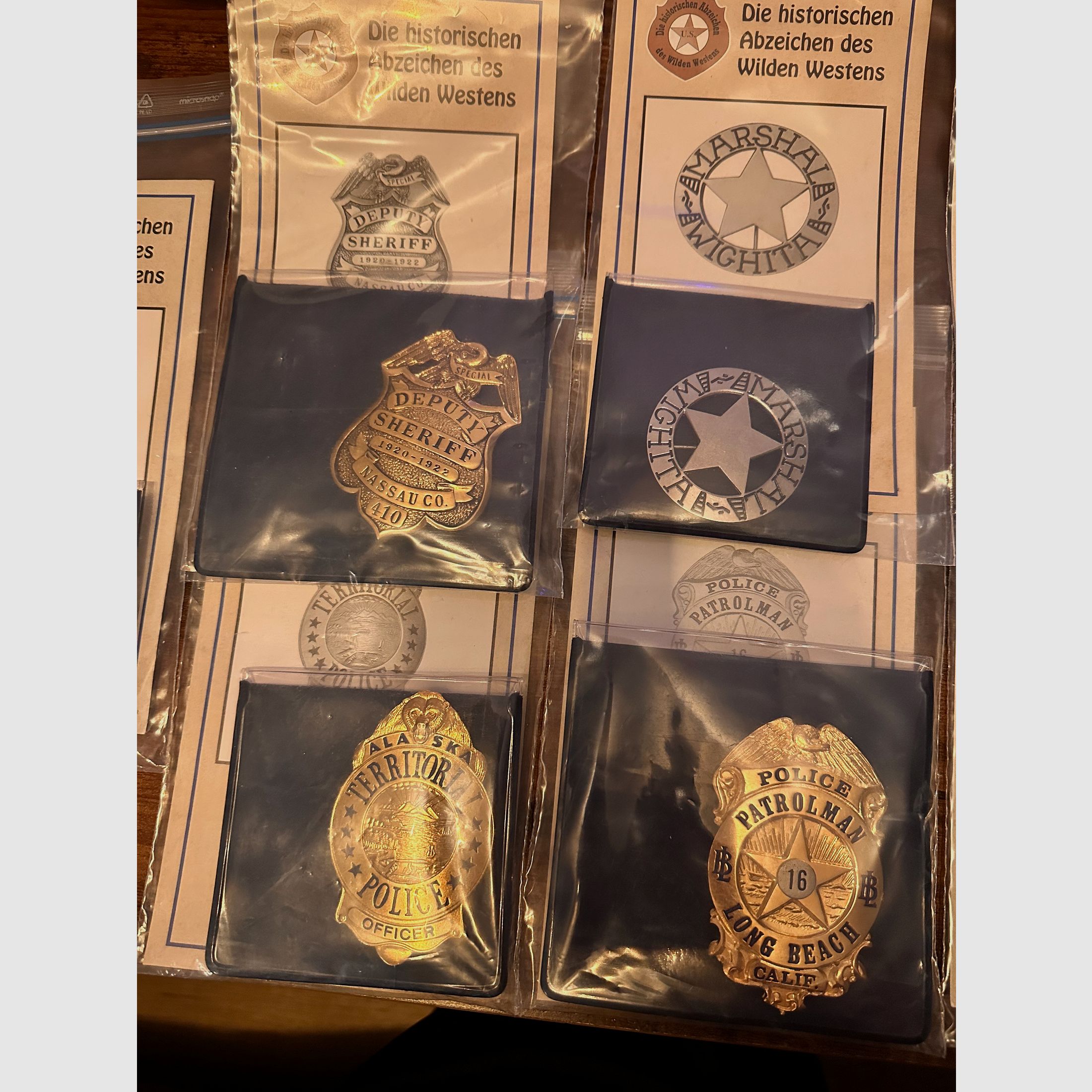 Good police badge and badge of the wild west