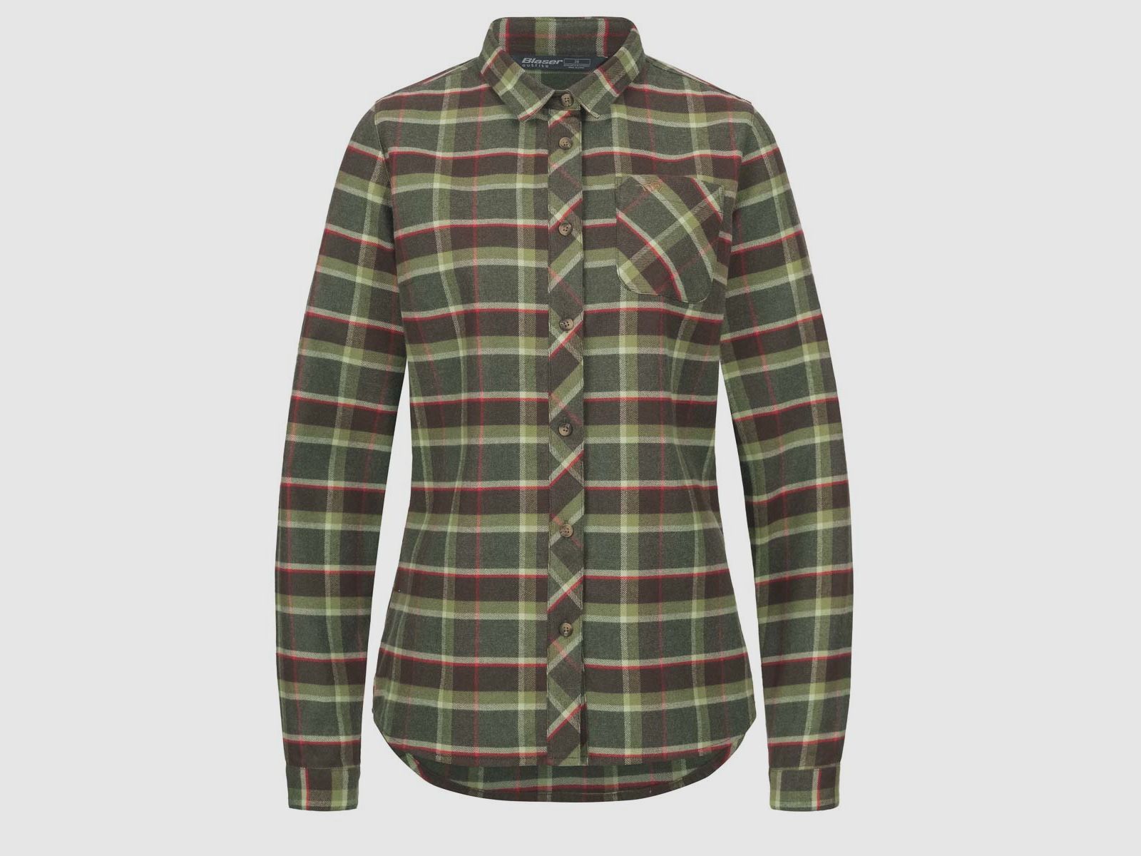 Blaser Bluse Charlotte  Oliv / Rot kariert