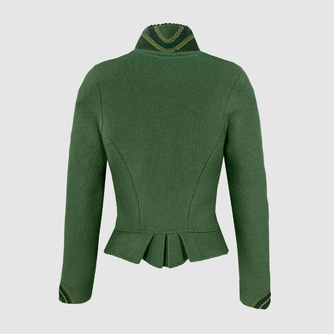 Litzlfelder Strickjacke Alice X in maigrün mit edlem Kragen