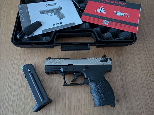 Walther P22Q Nickel 9mm P.A.K. ++ NEW ++ P 22 Q blank firing pistol