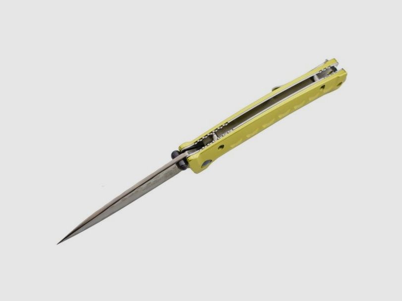 Mcusta MC-0164D Tsuchi Taschenmesser Damastklinge mit zitronengelbem Aluminiumgriff, Bild 7 von 12