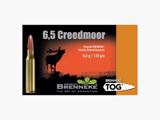 Brenneke 6,5mm Creedmoor 139GR TOG 20 Patronen