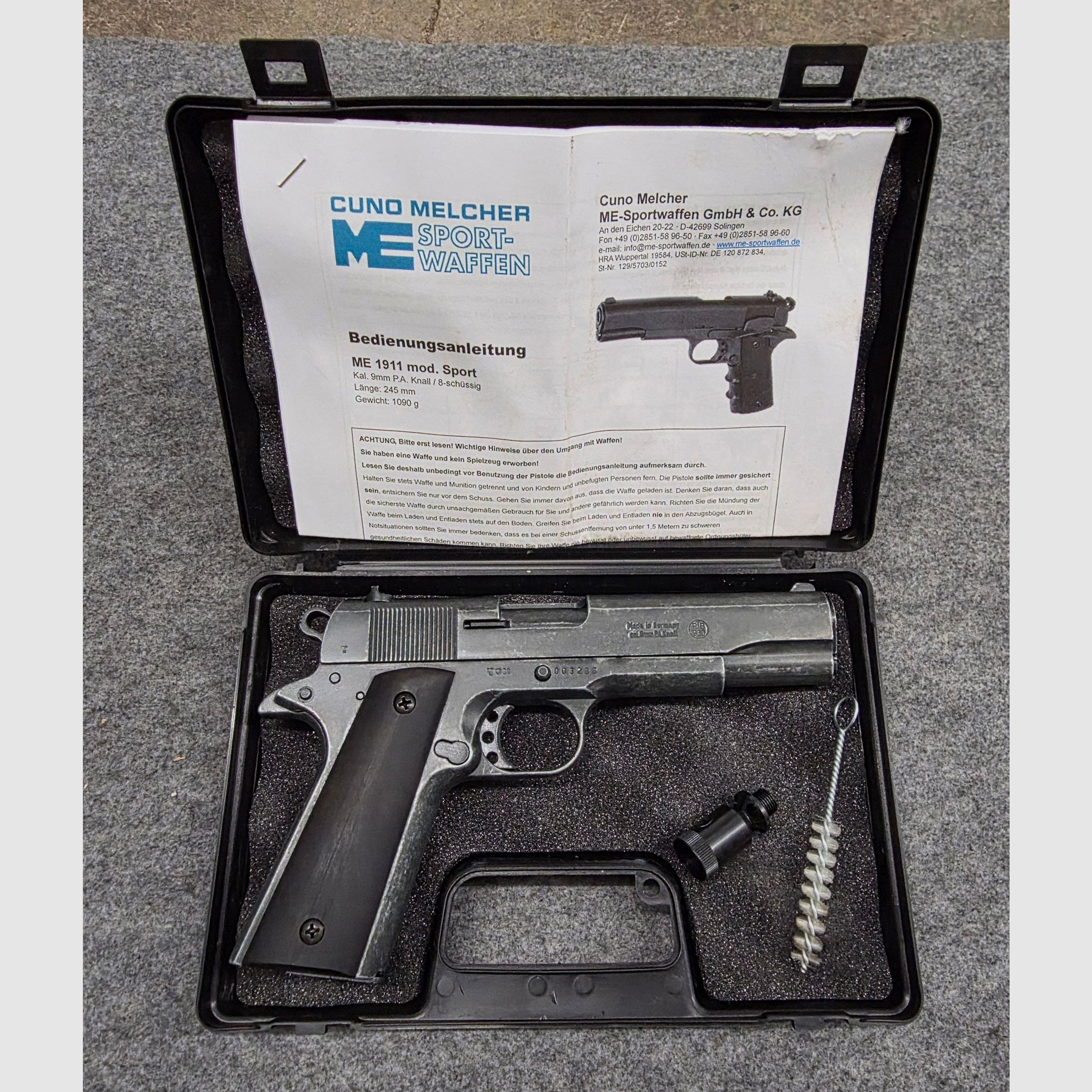 Colt ME 1911  Sport used Look Kaliber 9mm PAK Schreckschuss SRS